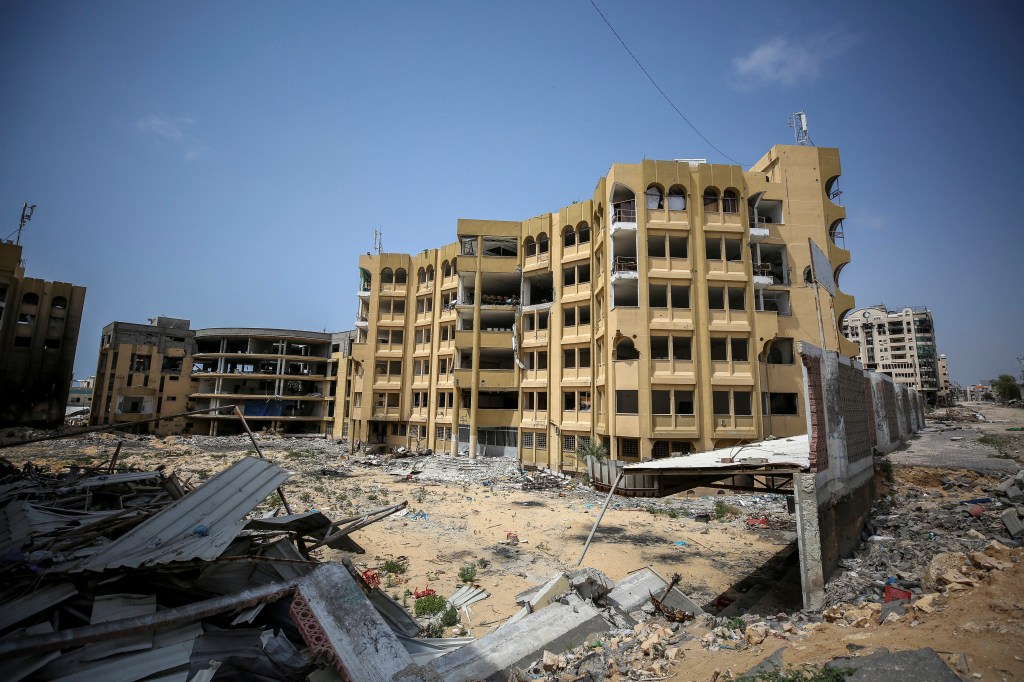 Buildings stand at Al-Azhar University-Gaza which was damaged during Israel's military offensive, amid the ongoing conflict between Israel and the Palestinian Islamist group Hamas, in Gaza City April 28, 2024.