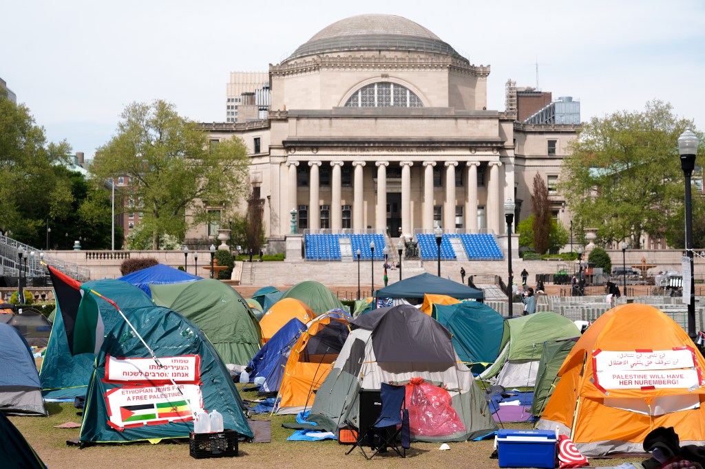 Today's college protesters such as these at Columbia Univ. risk obscuring the noble causes for which they are fighting. 