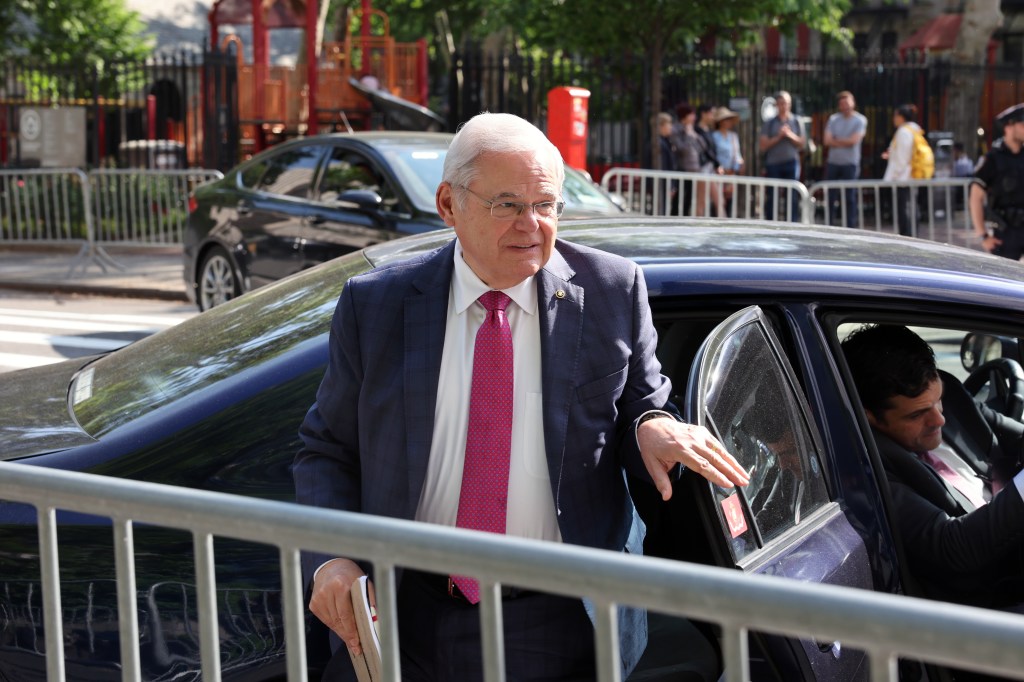 Sen. Robert Menendez (D-NJ) arrives at federal court on May 21, 2024 in New York City. Menendez is accused of accepting bribes of cash, gold bars and a car to help three businessmen and the Egyptian government, and is charged with acting as a foreign agent of Egypt. 