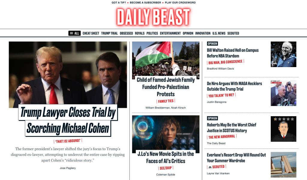 Daily Beast homepage