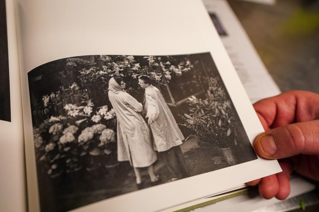 A photo by famed documentary photographer Eugene Smith shows the front of their flower shop, Superior Florist Ltd.,