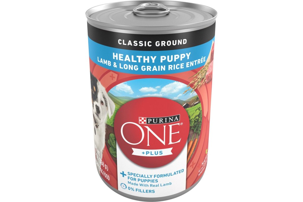 Purina ONE +Plus Classic Ground Healthy Puppy Lamb & Long Grain Rice Entree Canned Dog Food, 13-oz, case of 12