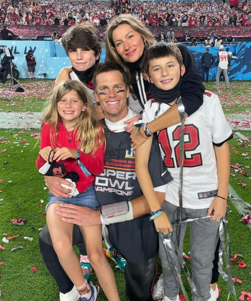 Tom Brady and Gisele Bundchen with their kids.