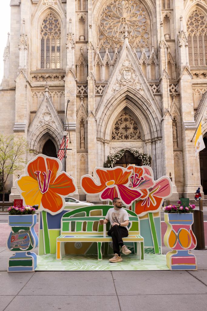 Colorful floral installation from Van Cleef & Arpels annual Fifth Avenue Blooms event