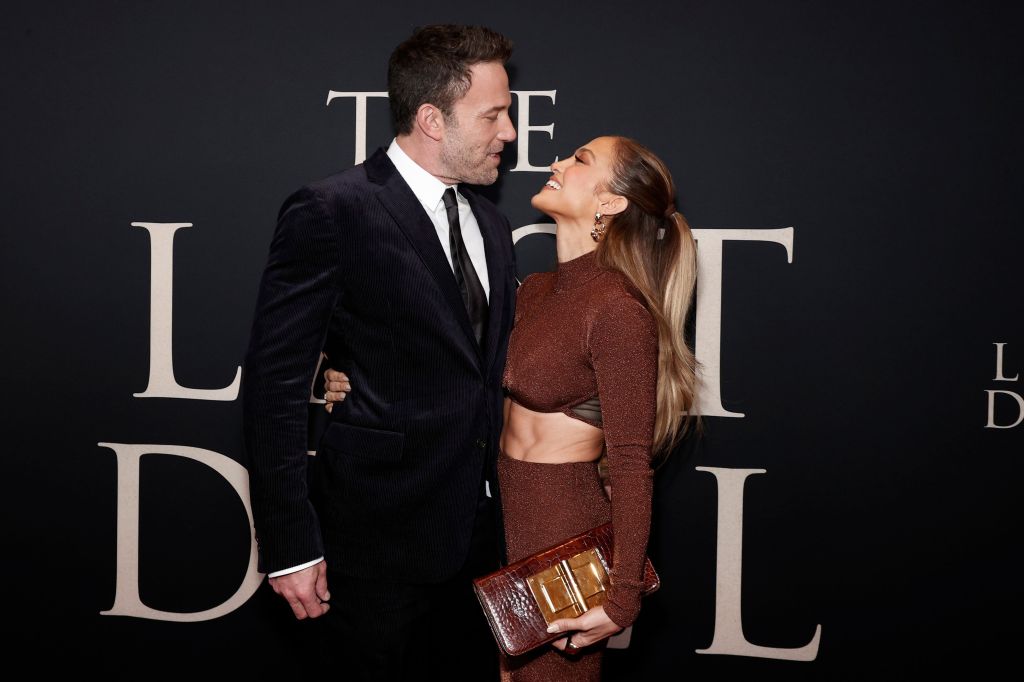 Ben Affleck and Jennifer Lopez at "The Last Duel" premiere