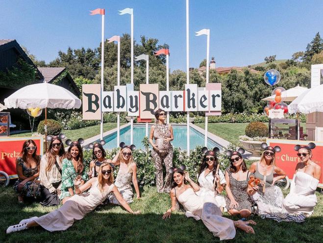 Kourtney Kardashian posing at baby shower