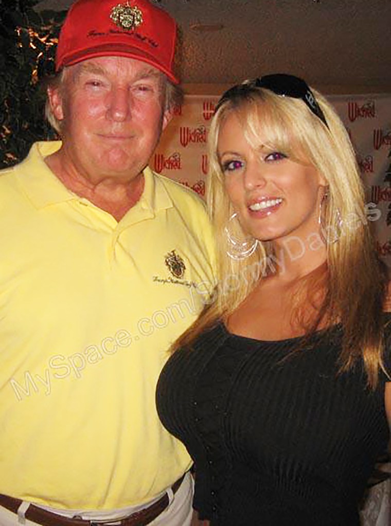 Donald Trump with porn actress Stephanie Clifford, whose stage name is Stormy Daniels from 2006