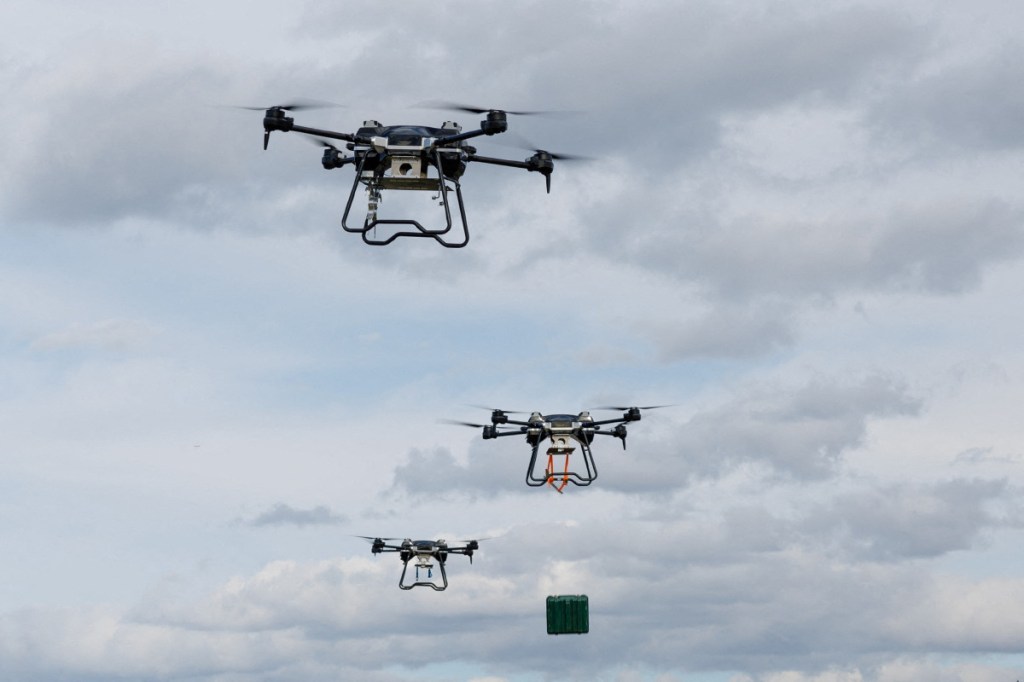 Military drones in flight.