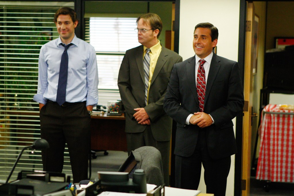 John Krasinski, Rainn Wilson and Steve Carell in "The Office." 