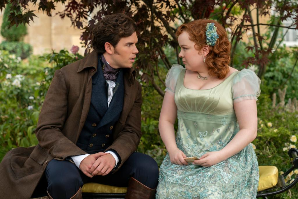 Colin and Penelope sitting on a bench. 