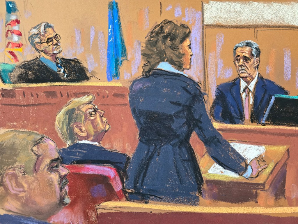 Trump sat still with his eyes closed for most of Cohen's testimony.