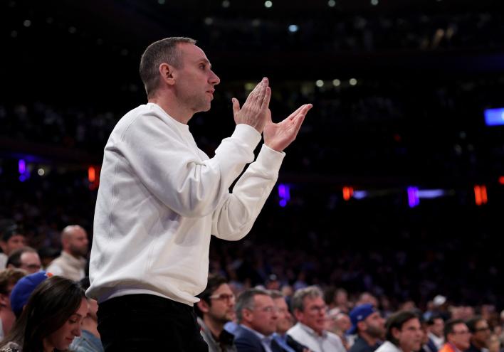 Michael Rubin watched and laughed as the Knicks collapse during 76ers Game 5.