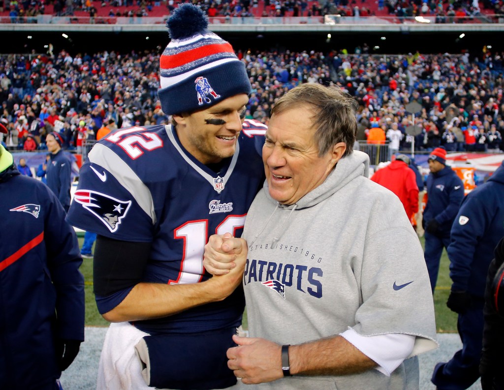 Tom Brady and Bill Belichick during their time with the Patriots. 