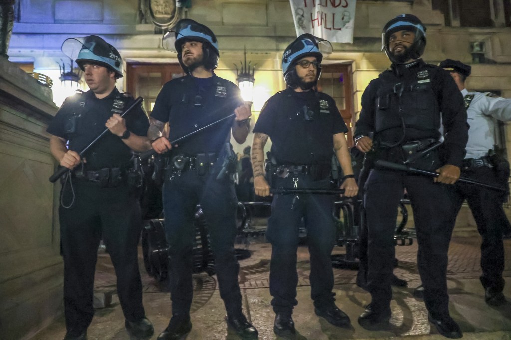 NYPD officers at Columbia University