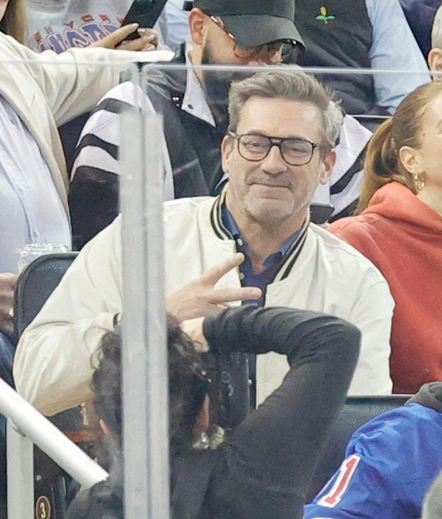 Actor Jon Hamm poses for a photo in the first period