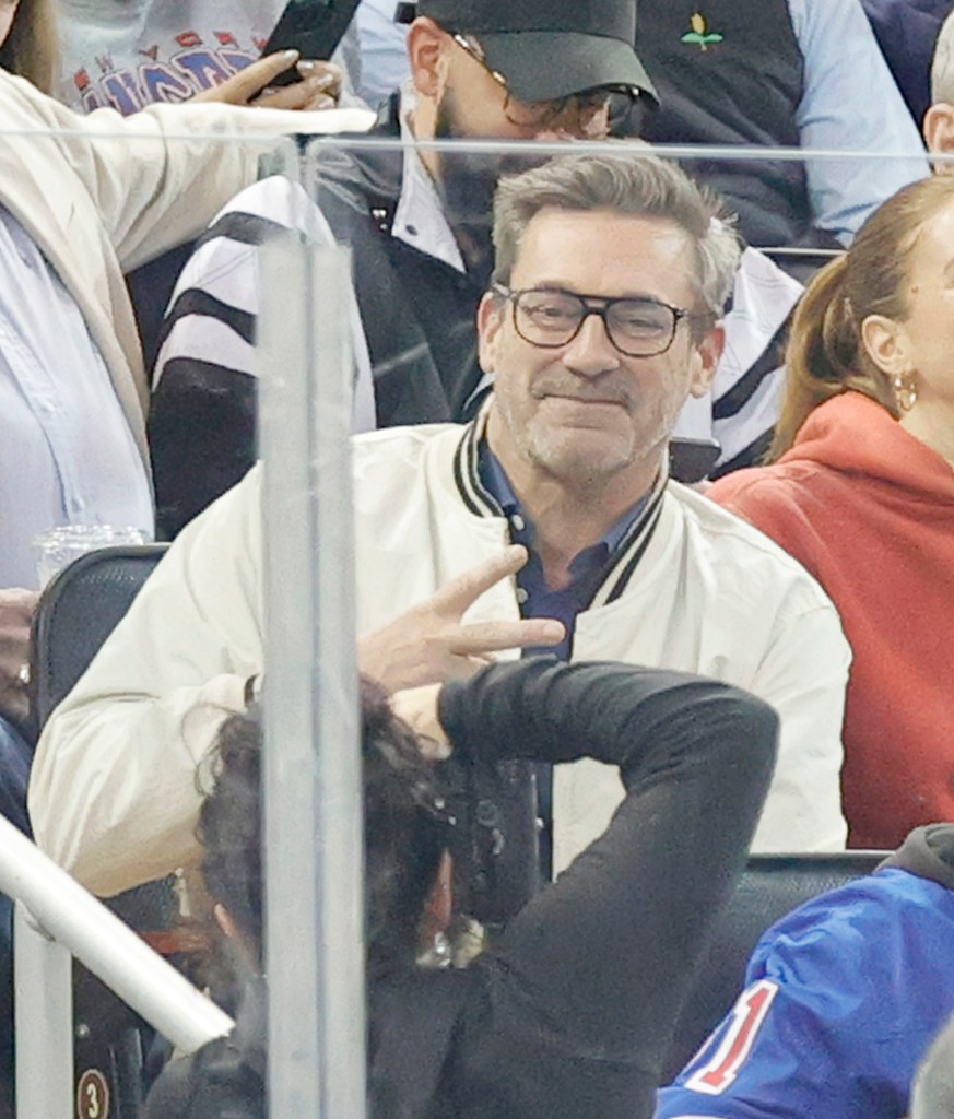 Actor Jon Hamm poses for a photo in the first period