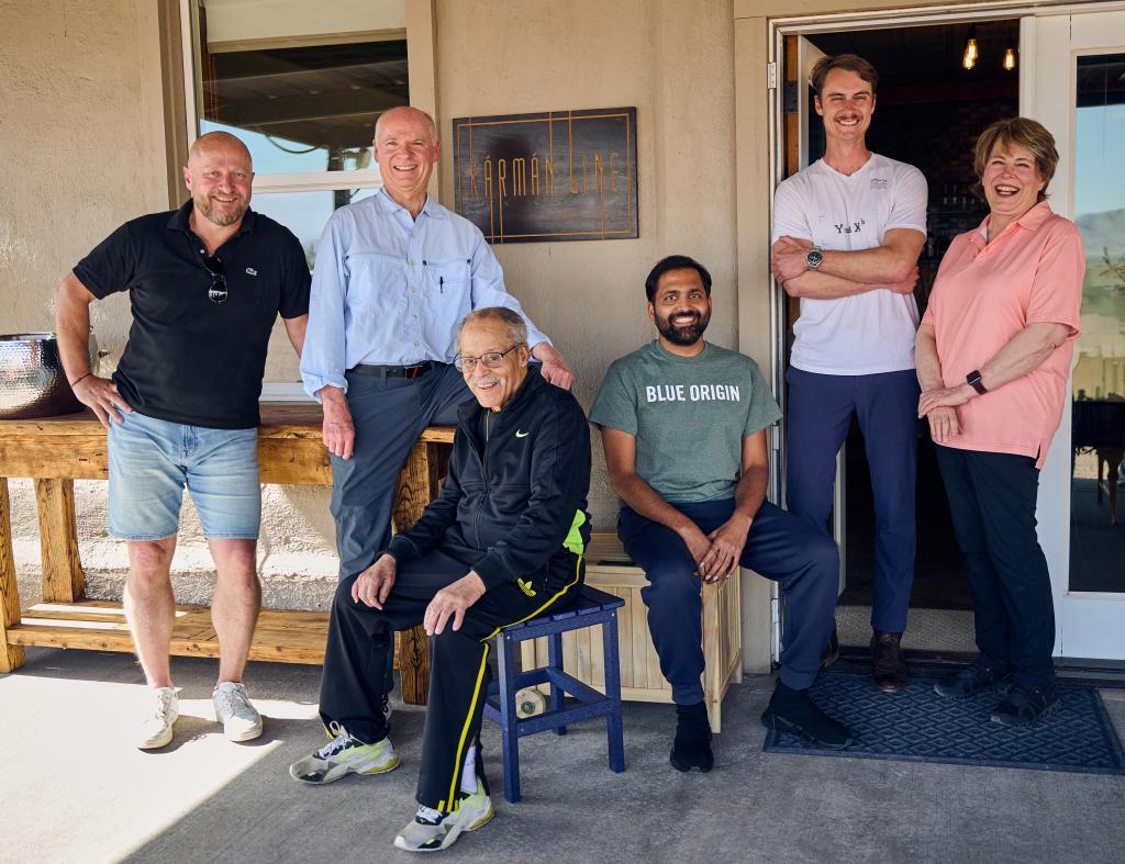 Dwight and the other members of the crew including (left to right) Sylvain Chiron, Ken Hess, Gopi Thotakura, Mason Angel and Carol Schaller.