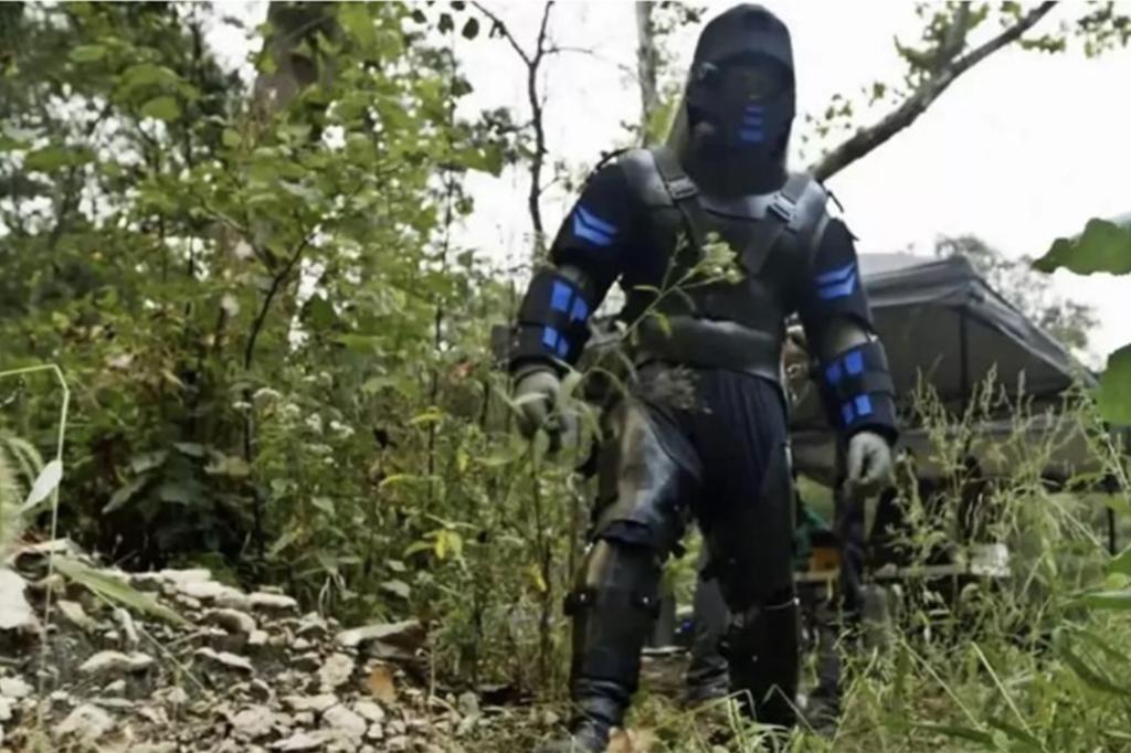 The protective suit was a custom-made carbon fibre suit to protect the conservationist