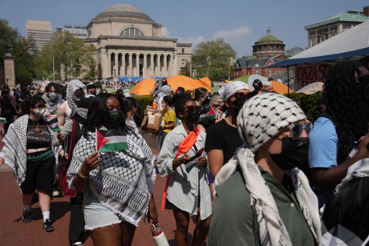 Pro-Palestine protesters at Columbia