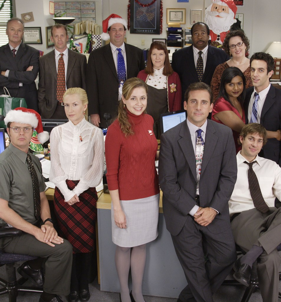 Rainn Wilson as Dwight Schrute, Angela Kinsey as Angela Martin, Jenna Fischer as Pam Beesly, Steve Carell as Michael Scott, John Krasinski as Jim Halpert, Mindy Kaling as Kelly Kapoor, B.J. Novak as Ryan Howard, Phyllis Smith as Phyllis Lapin, Leslie David Baker as Stanley Hudson, Kate Flannery as Meredith Palmer, Brian Baumgartner as Kevin Malone, Paul Lieberstein as Toby. 