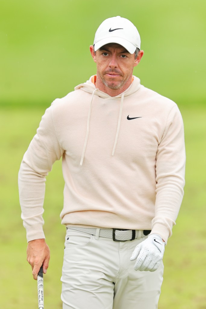 Rory McIlroy looks on from the driving range ahead of the PGA Championship on May 14, 2024.