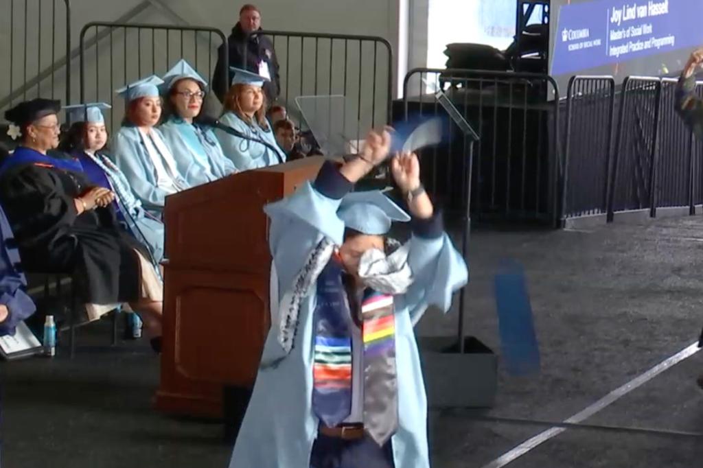 Tarsis Salome -- a Columbia social work graduate -- tore her diploma to shreds during a commencement ceremony on Friday.