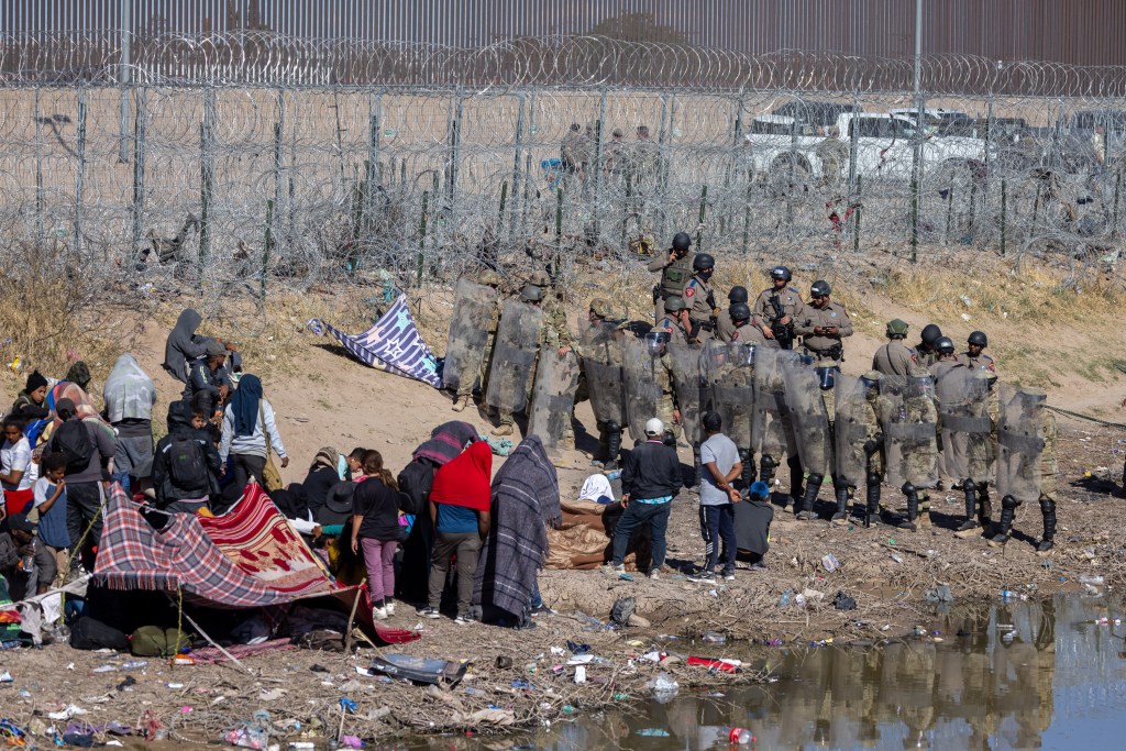 Texas officials beefed up security at the border in El Paso by deploying additional National Guard troops, State Troopers, and other law enforcement after migrants waiting in this area stormed the border fence yesterday.