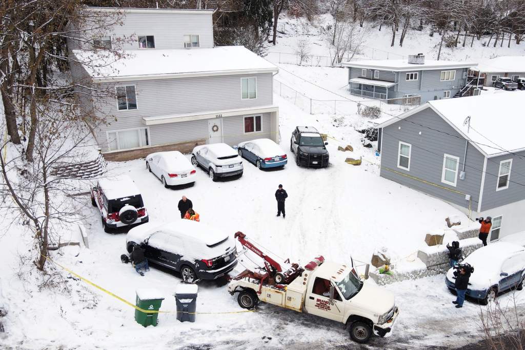 Police at the college home.