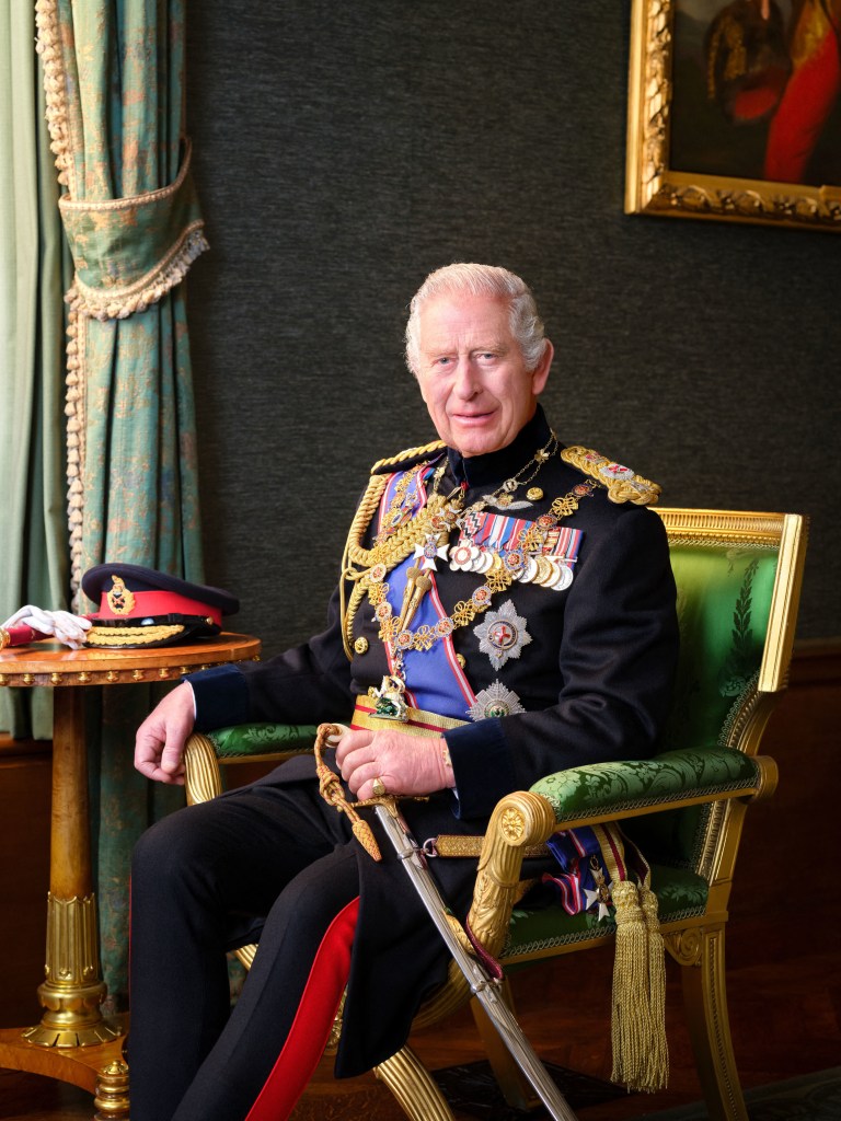 The portrait was taken by society photographer Hugo Burnard last November, less than three months before Charles announced he had cancer. 