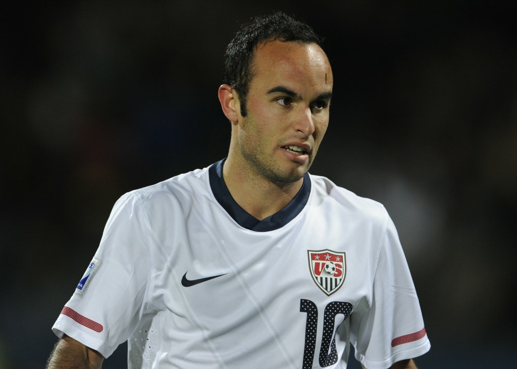 Landon Donovan, US midfielder, reacting during the 2010 World Cup round of 16 football match USA vs. Ghana at Royal Bafokeng stadium