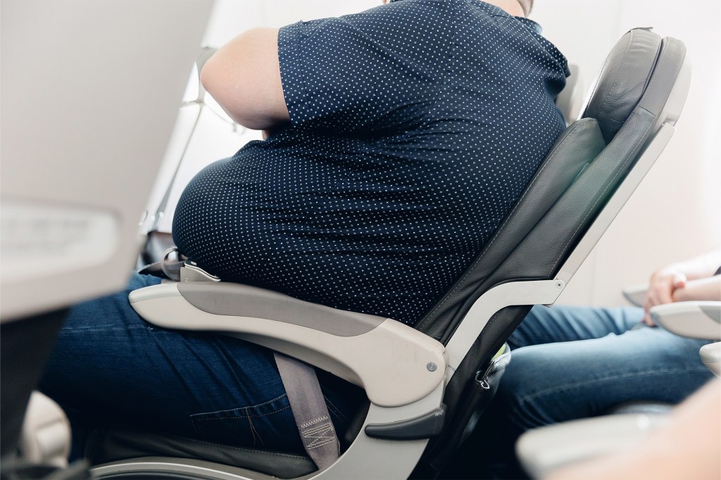 Passenger reclining seat.