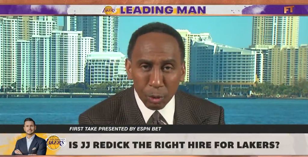 Stephen A. Smith talking about JJ Redick during ESPN's "First Take" on Monday.