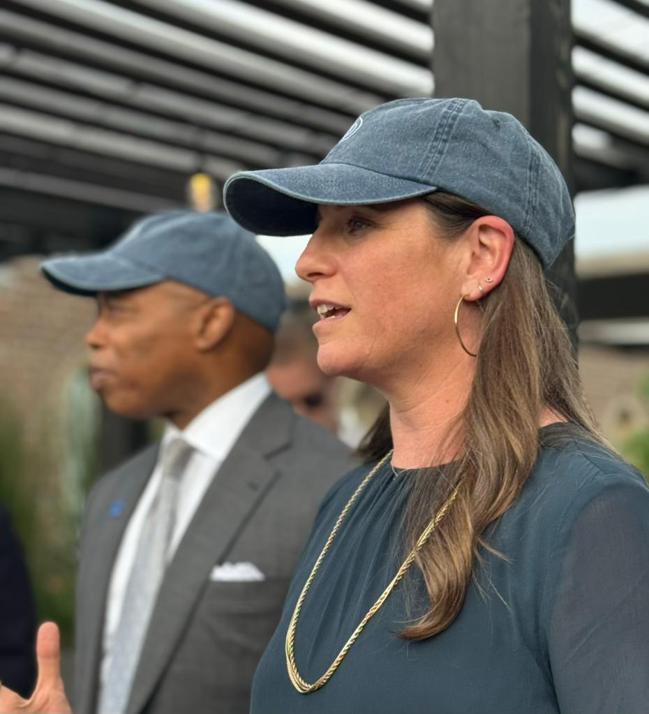 Mayor Eric Adams and Julie Samuels at a Tech Week event in New York City