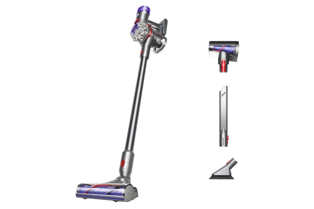 Dyson vacuum cleaner with various attachments