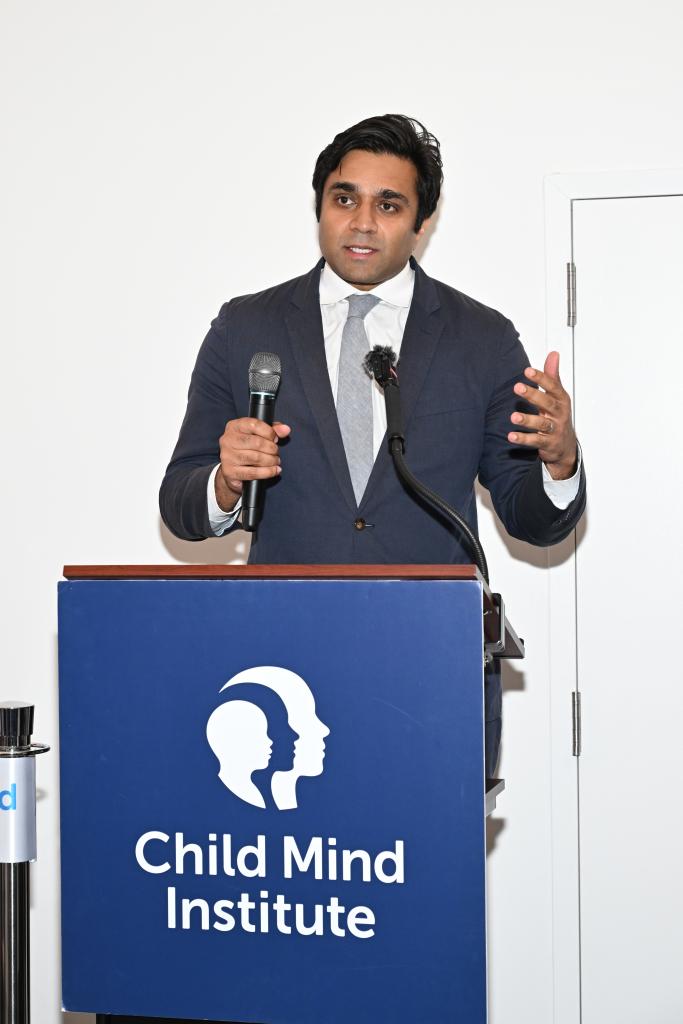 Ashwin Vasan speaks at the Child Mind Institute ribbon cutting ceremony on June 04, 2024 in New York City.