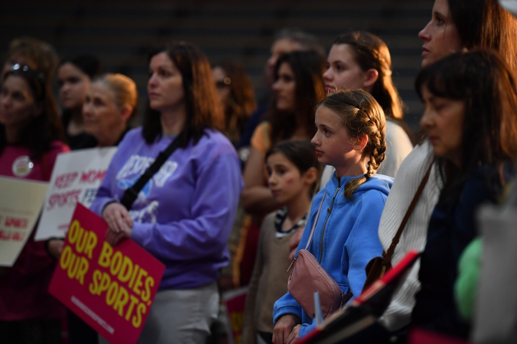 Audience of mostly women and girls at the 'Taking Back Title IX' rally in Scranton, Pennsylvania on May 29, 2024