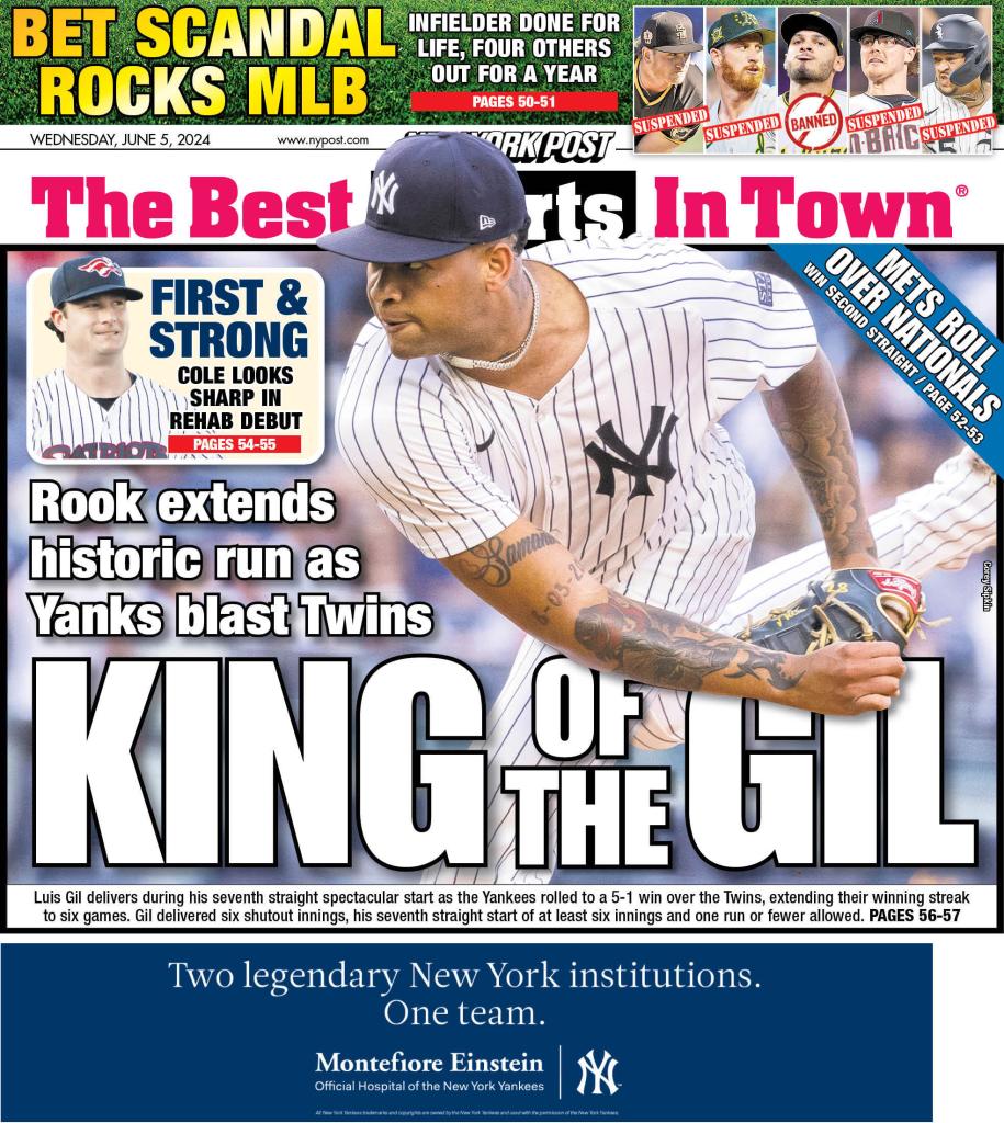 The back cover of the New York Post on June 5, 2024.