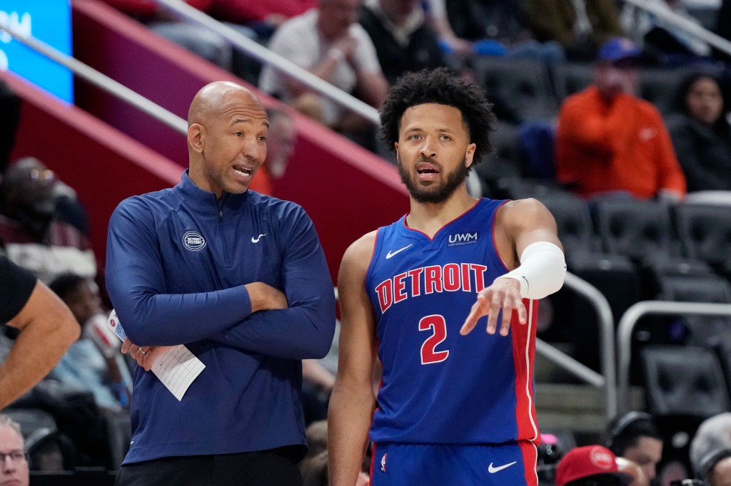 Monty Williams with Pistons star Cade Cunningham.