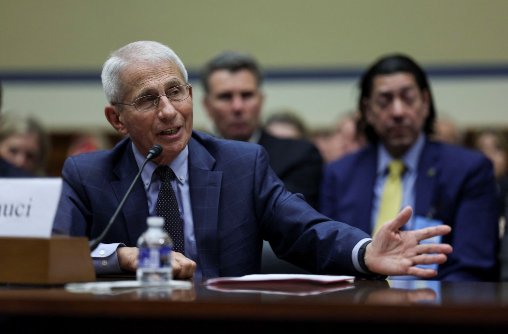 Dr. Anthony Fauci testifying. 