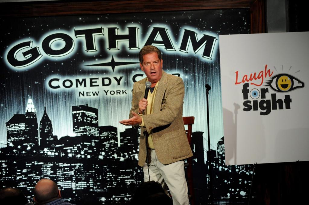 Comedian Hiram Kasten performing onstage at the 8th Annual Laugh For Sight All-Star Comedy Benefit in Gotham Comedy Club, New York City