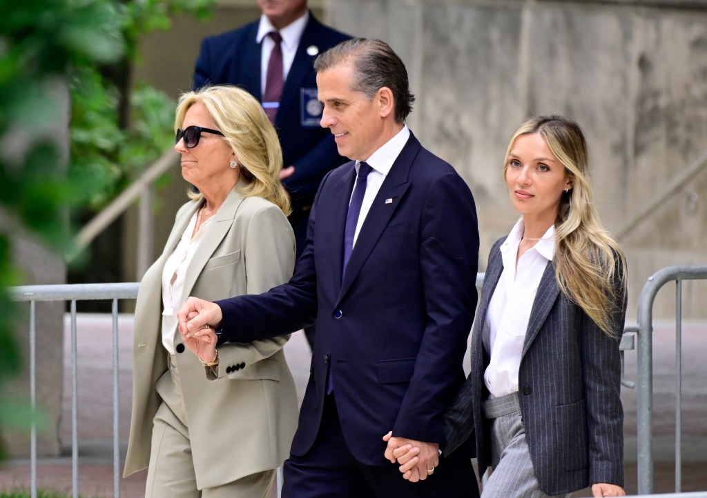 First lady Dr. Jill Biden, Hunter Biden and Melissa Cohen Biden leaving the J. Caleb Boggs Federal Building in Wilmington, Delaware after Hunter Biden's conviction.