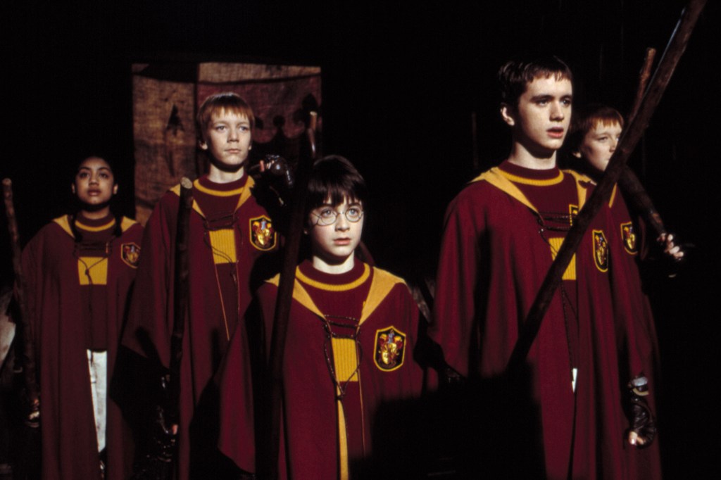 James and Oliver Phelps and Daniel Radcliffe in "Harry Potter and the Sorcerer's Stone." 