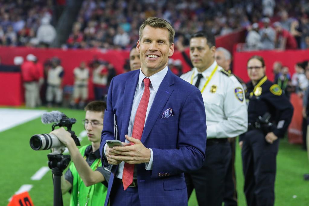 NFL Network's Scott Hanson poses for a photo on the sideline prior to the NFL Super Bowl LI football game between the New England Patriots and Atlanta Falcons at NRG Stadium on Sunday, February 5, 2017 in Houston, TX.