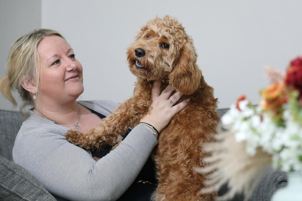 woman and her dog