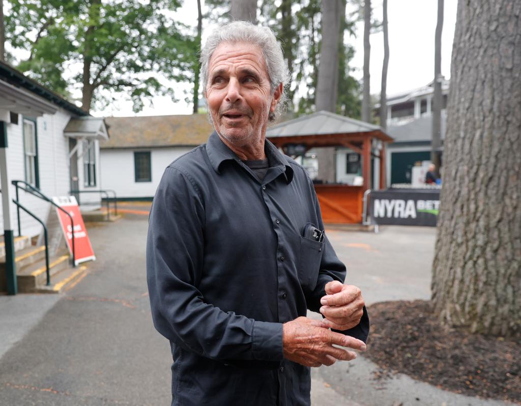 Craig Steinhart talks to the NY Post about his horse trainer Jena Antonucci at Saratoga Race Course.