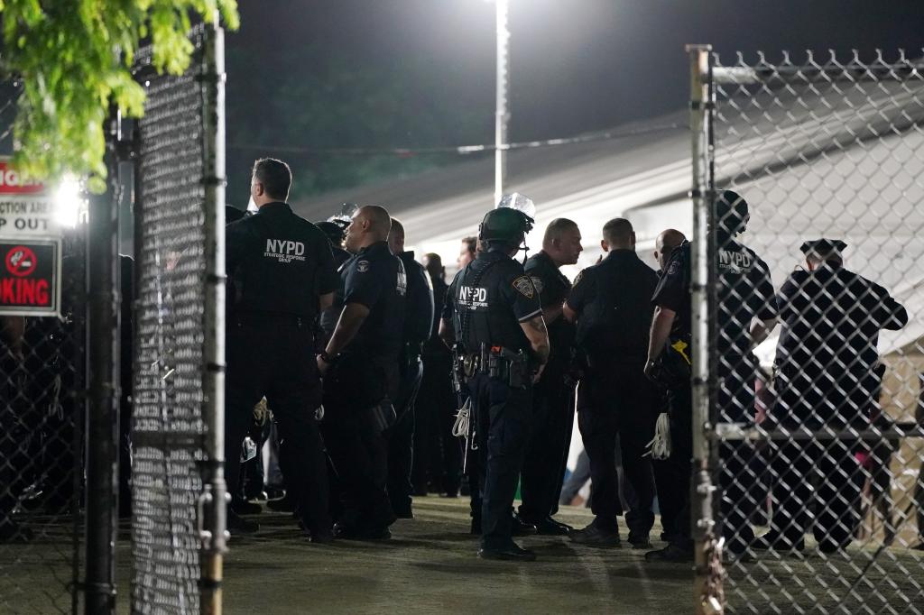 Half a dozen migrants from Africa and South America duked it out around 8 p.m. at the massive Manhattan tent city that is no stranger to unruly behavior, the sources said. 