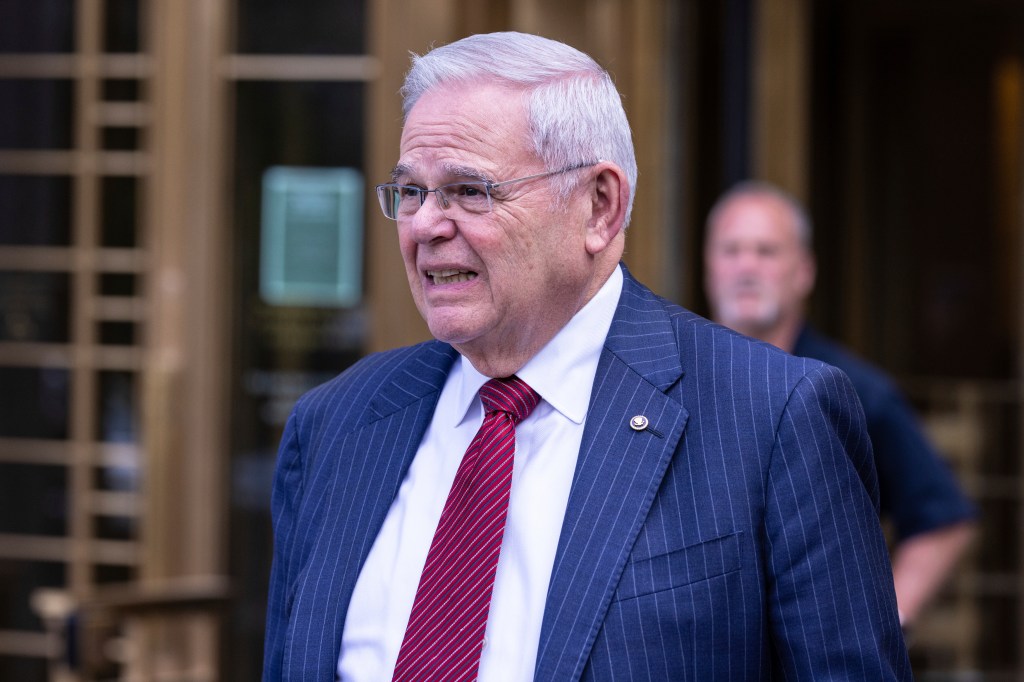 Menendez leaving Manhattan federal court on June 10, 2024.