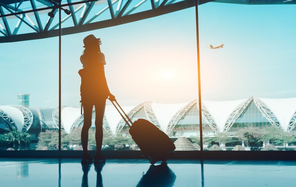 Passenger with luggage.