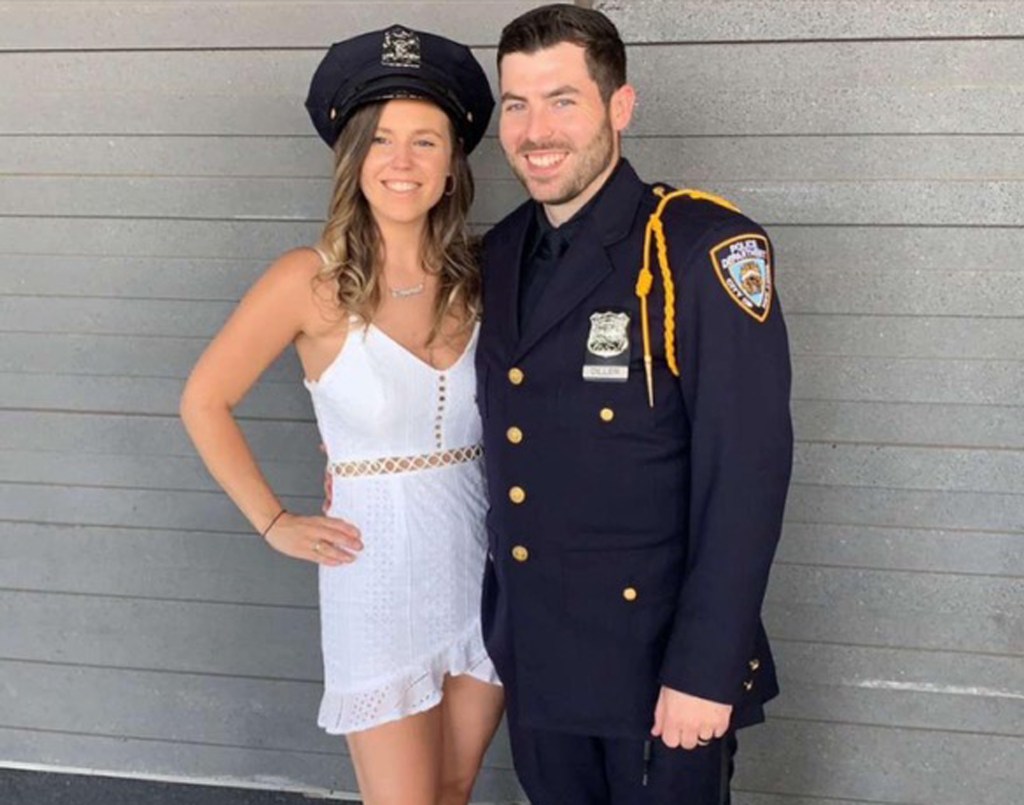 Diller and his wife at his graduation from the NYPD Academy.