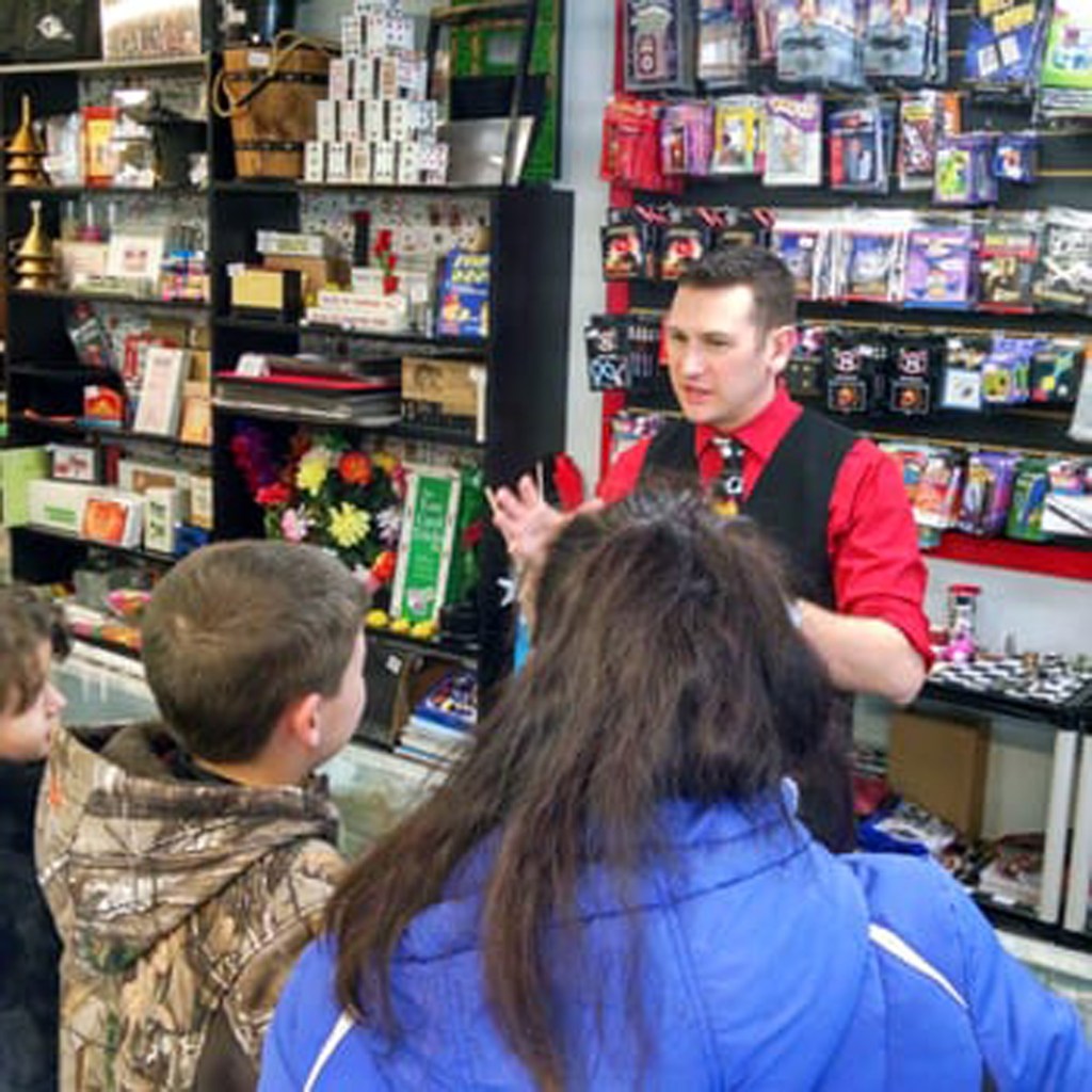 Morley in his magic shop.